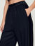 Wide trousers with satin side stripes