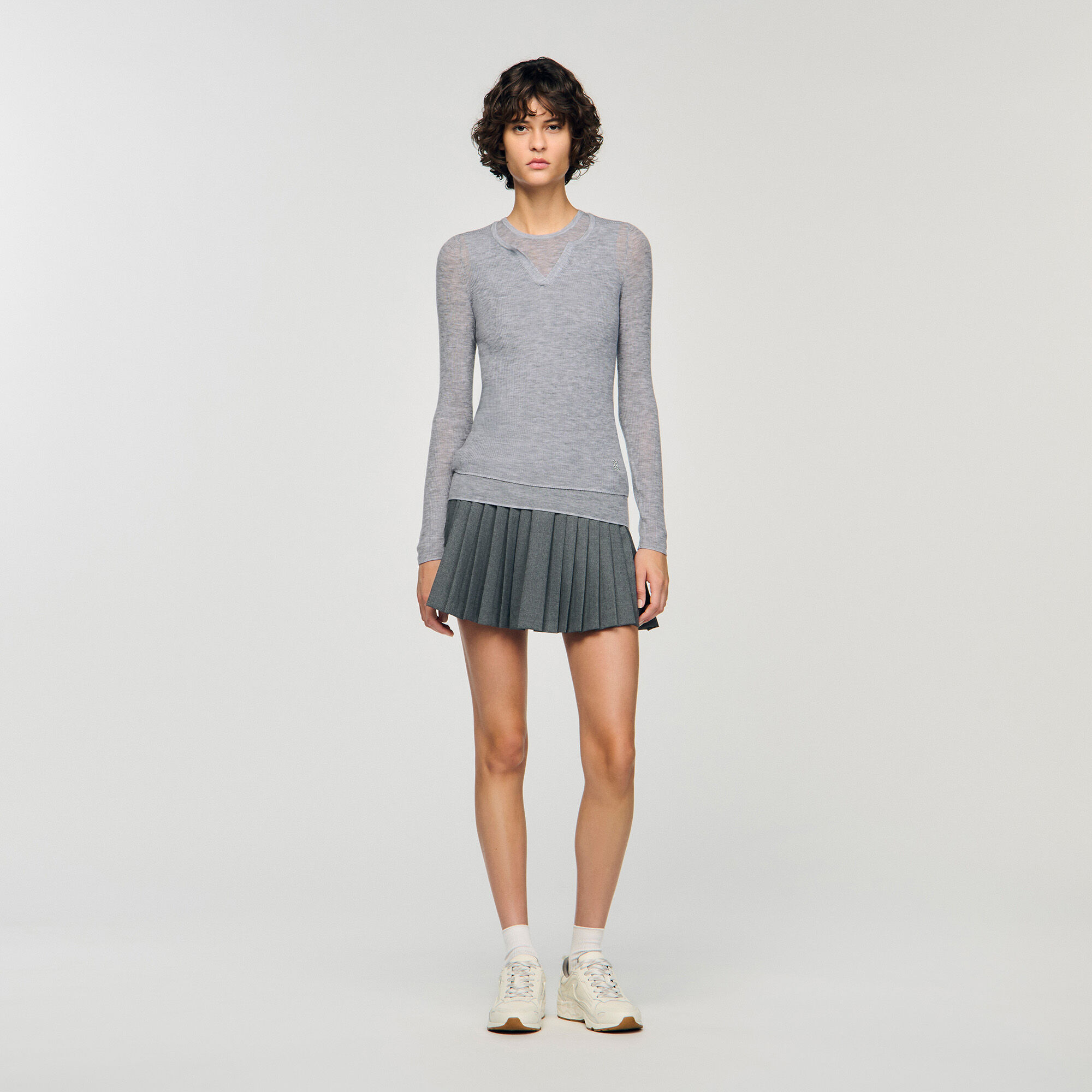 Wool layered effect jumper