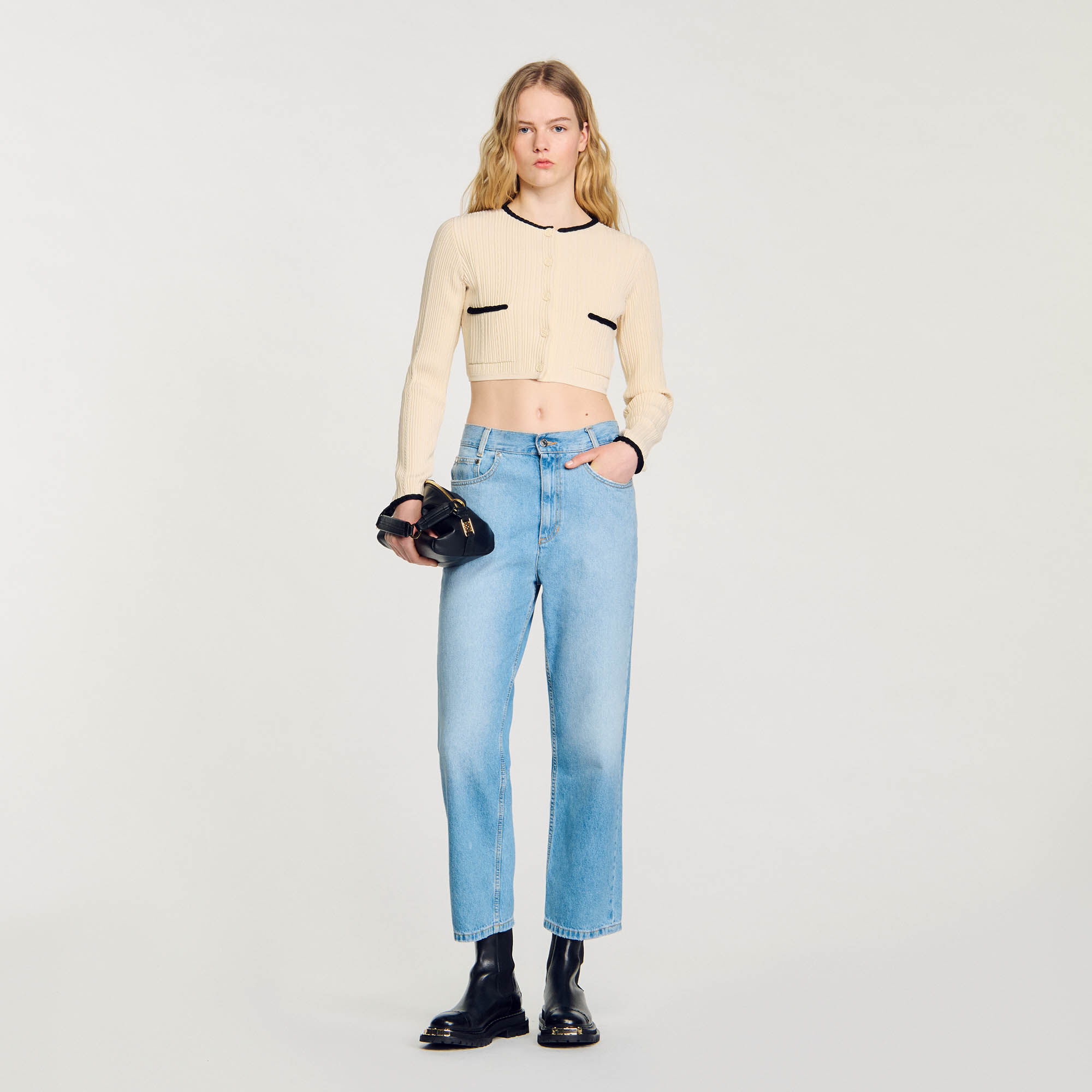 Sandro cardigan with contrasting slogan cheap