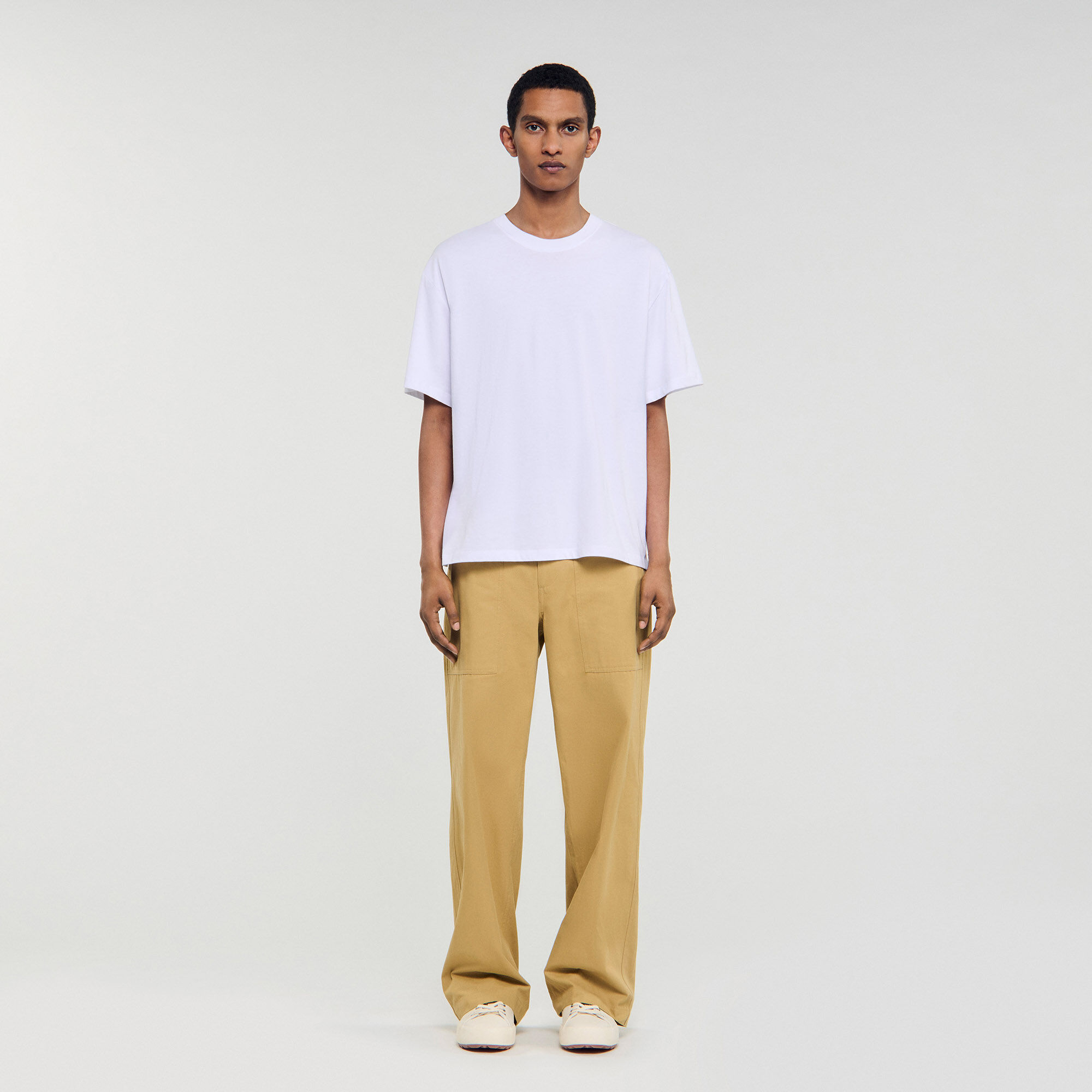 Tシャツ・カットソー 6cm short version added DW1011 Wide Long Slacks Cream 270902_dhp.jpg