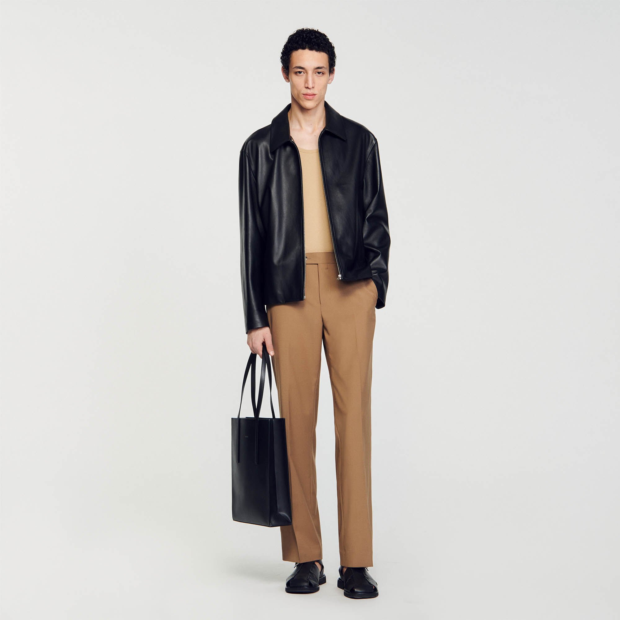 Sandro leather jacket mens shop