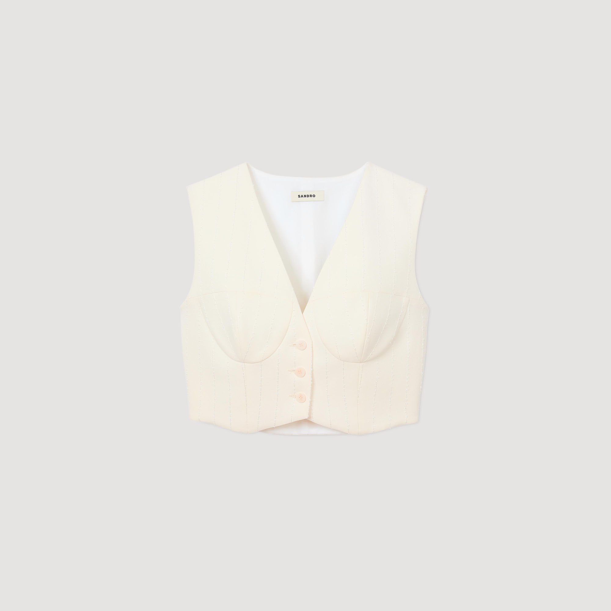 SANDRO アイボリー ジャケット SANDRO アイボリー ジャケット Zip-up jacket white / beige for