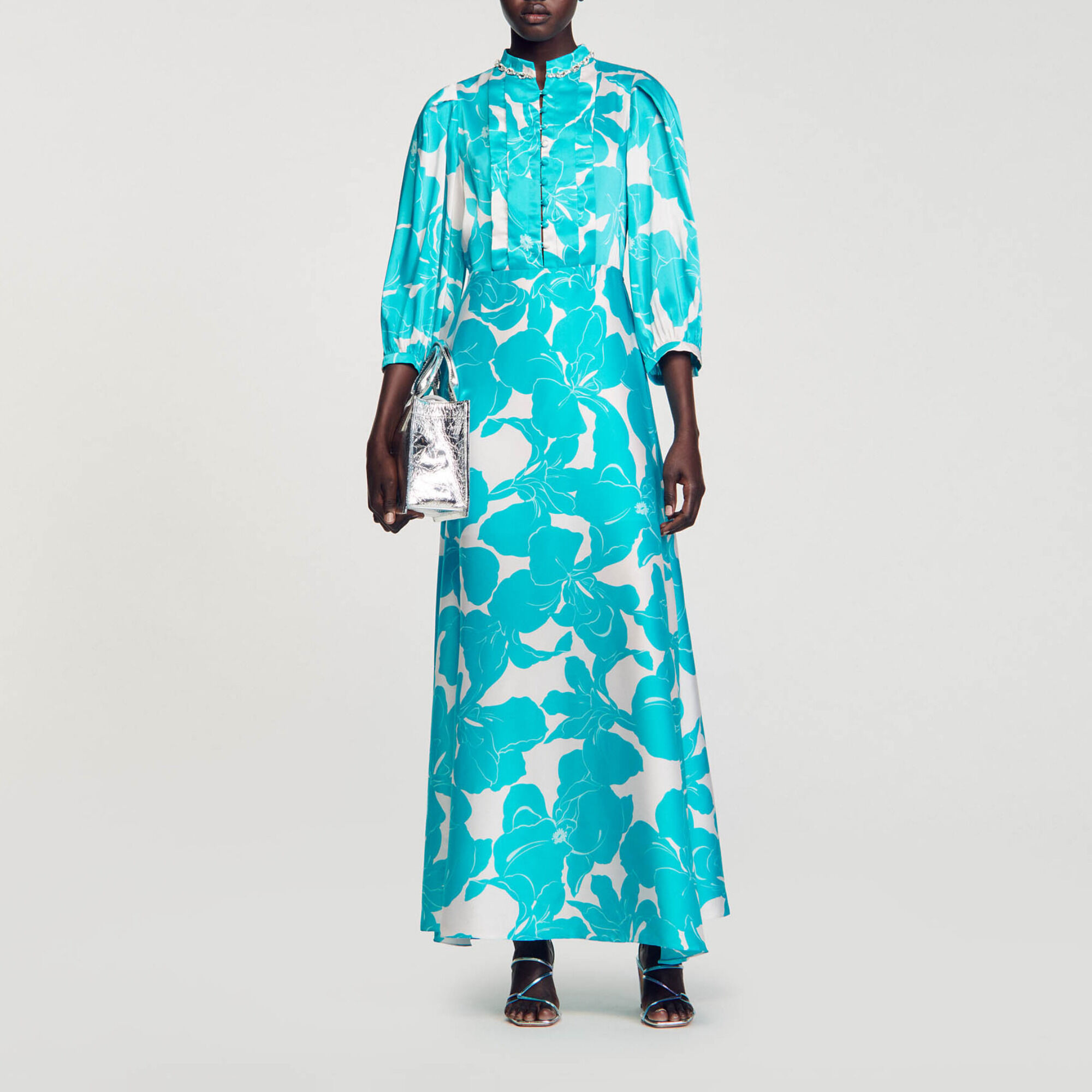 Blue print maxi dress clearance