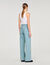 Faded high-rise wide-leg jeans