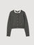 Cardigan with removable ruffle collar