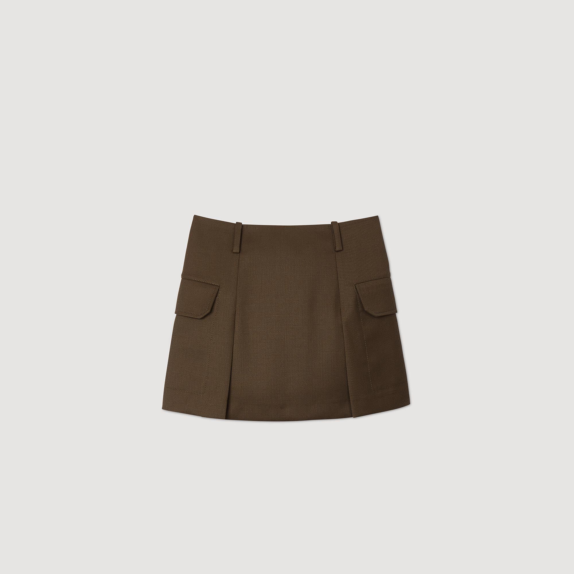Short skirt with pockets green For Women | Sandro Paris