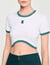 Two-tone cropped T-shirt