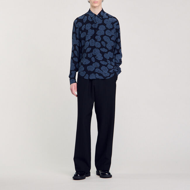 Camellia motif shirt