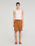 Elastic waist linen shorts