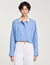 Striped cropped shirt with rhinestone