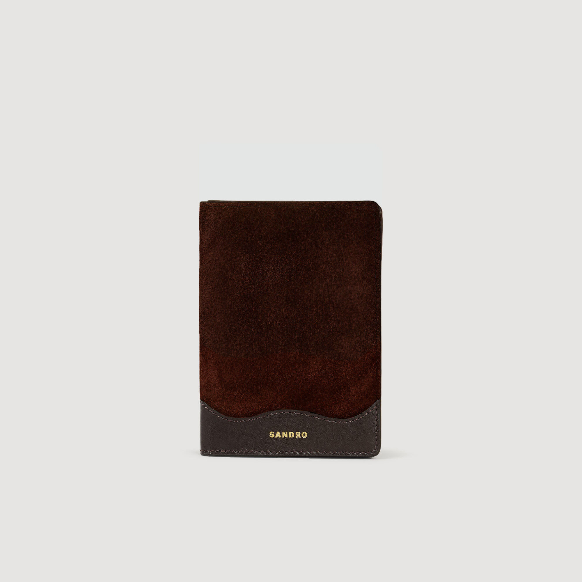 Leather and suede passport case