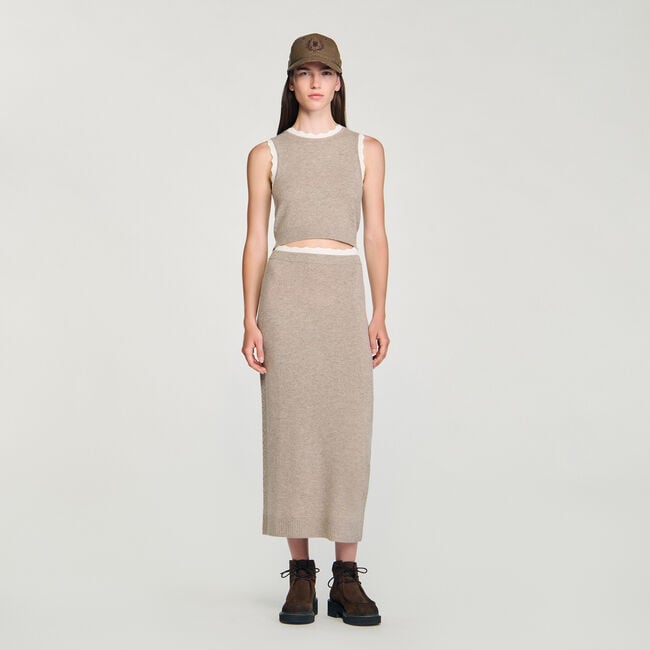 High-neck knit jumper