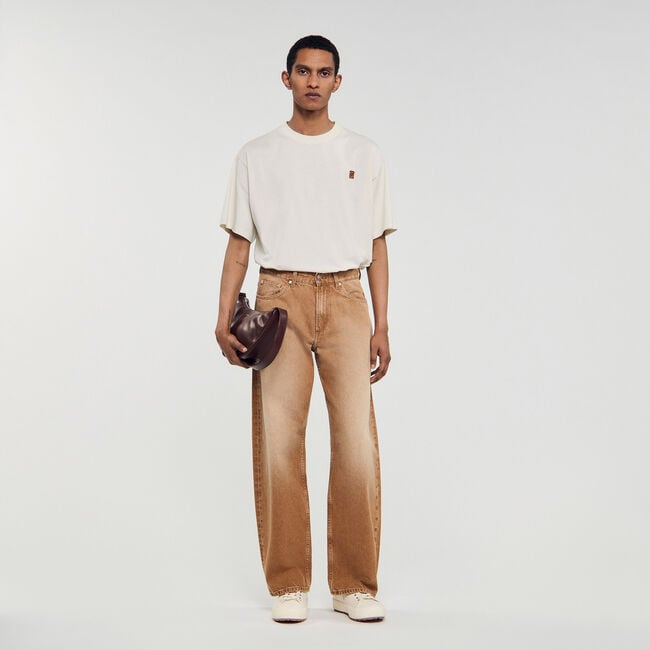 Faded cotton baggy jeans