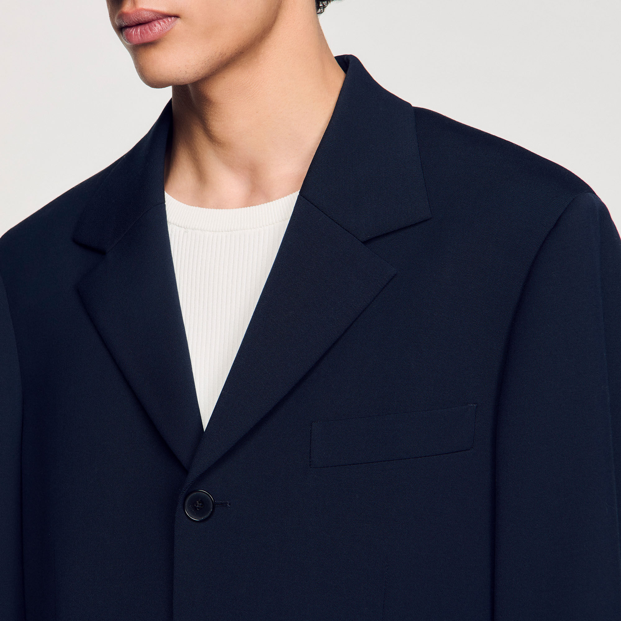 Oversized wool suit jacket