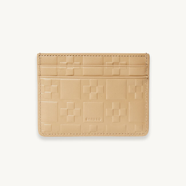 Embossed leather card holder