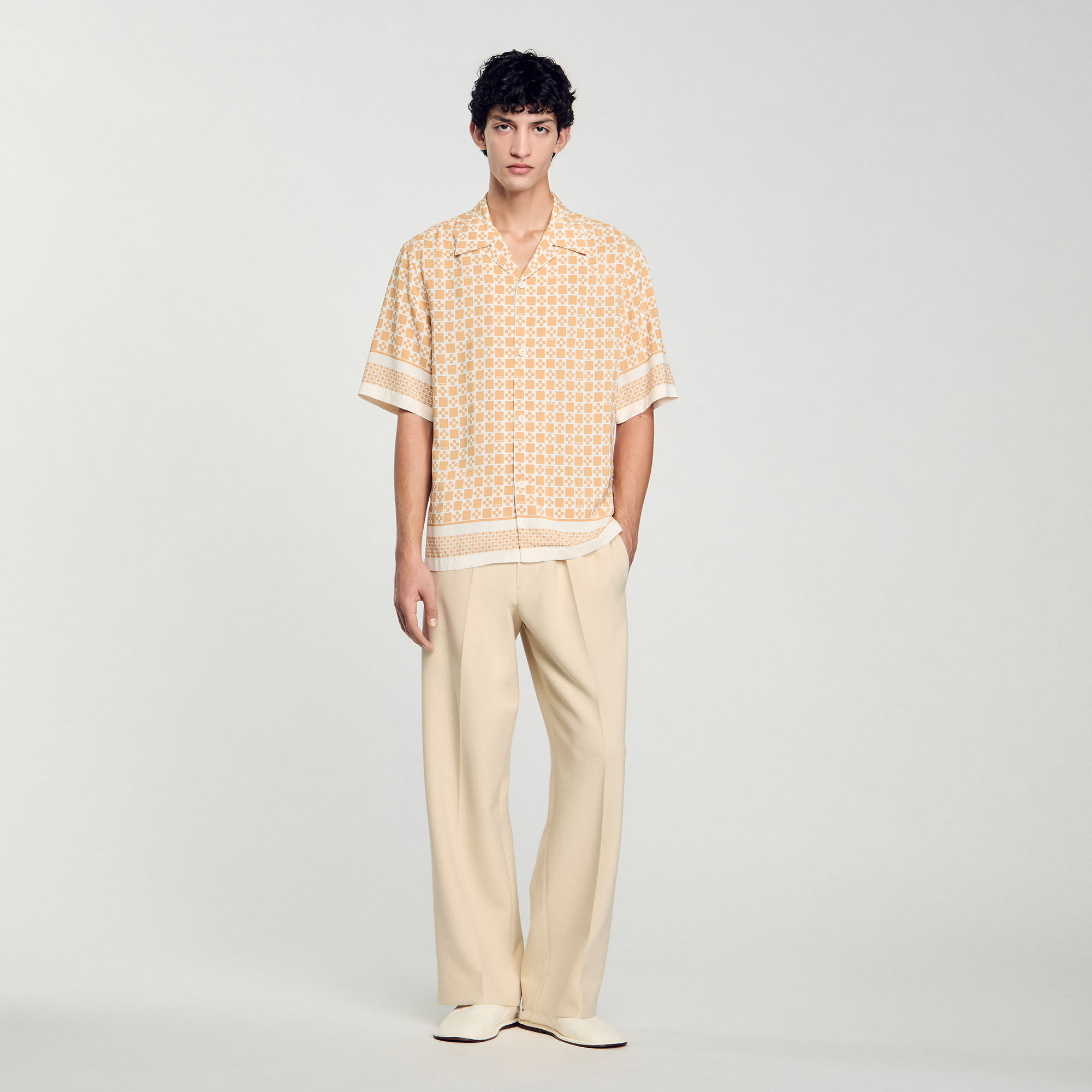 Square Cross motif flowing blouse