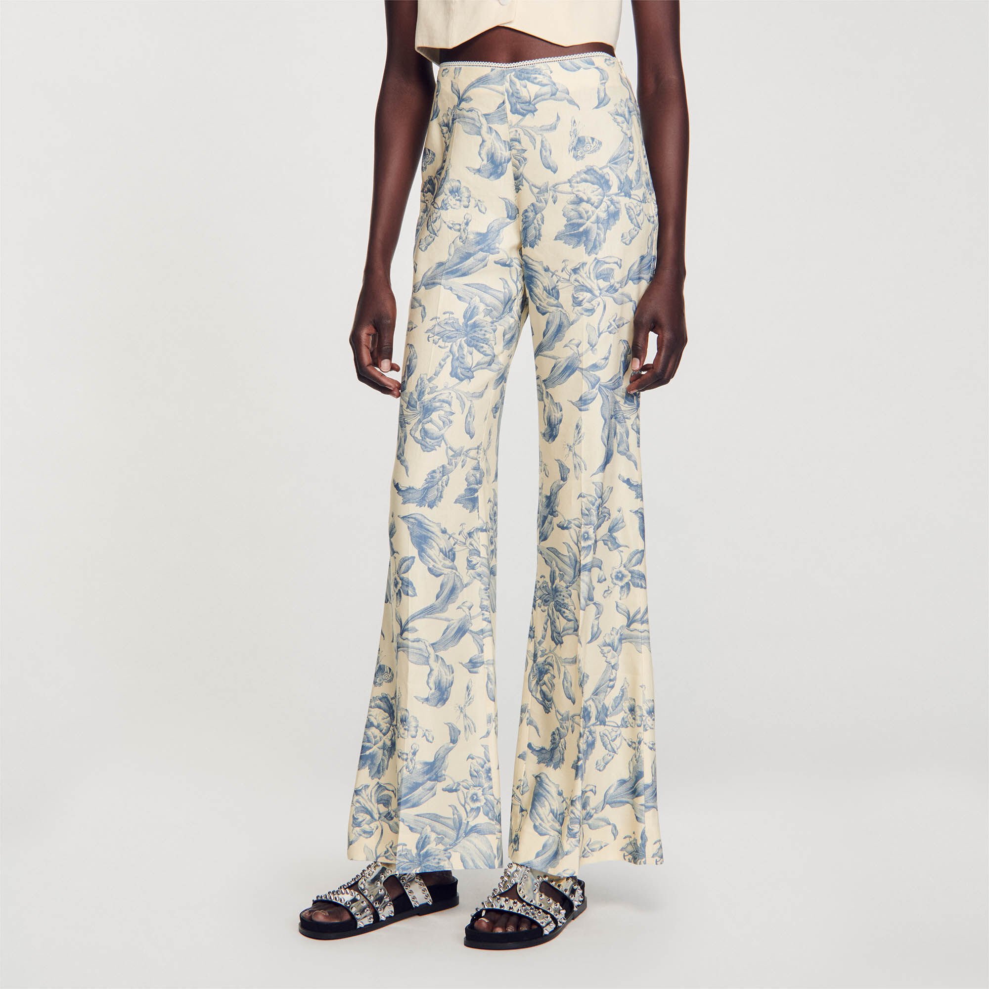 Flower print trousers