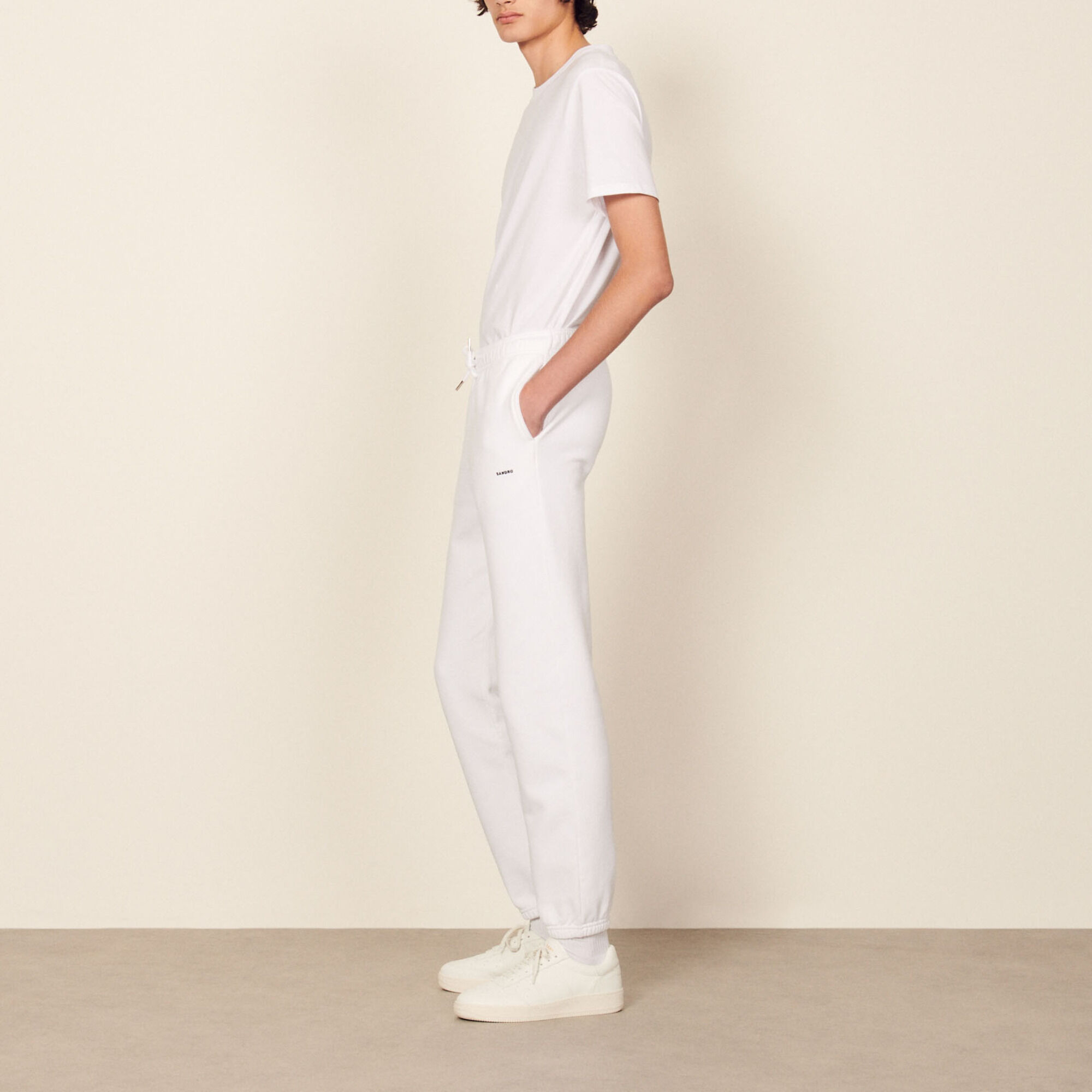 Embroidered fleece jogging bottoms