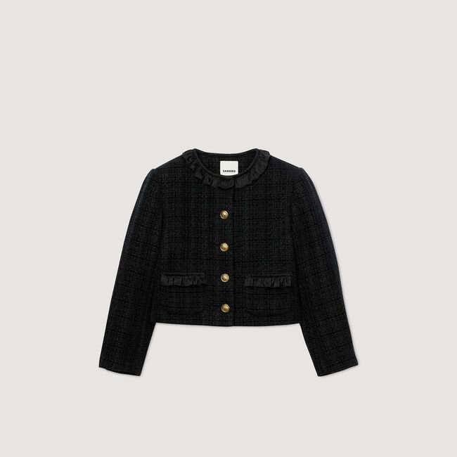 Ruffled tweed jacket