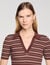 Striped V-neck polo jumper