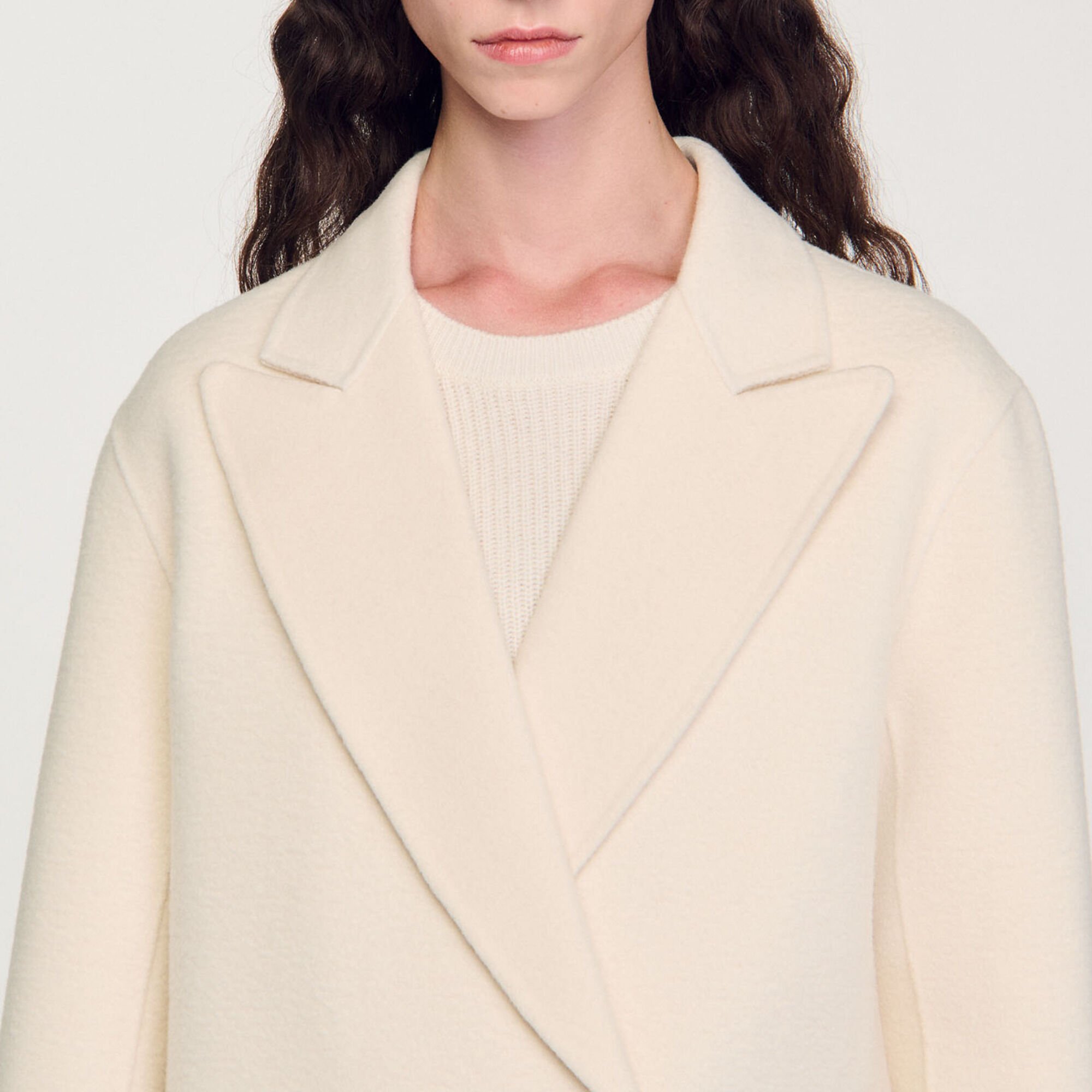 Long wool-blend coat