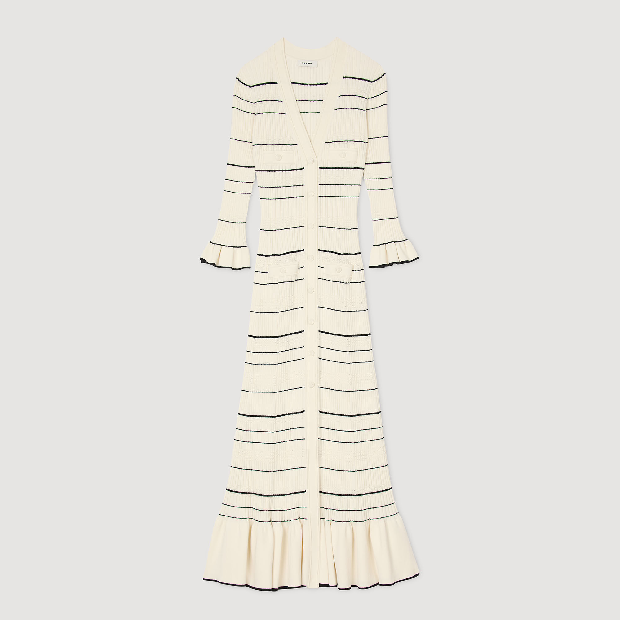 Stripy knit maxi dress