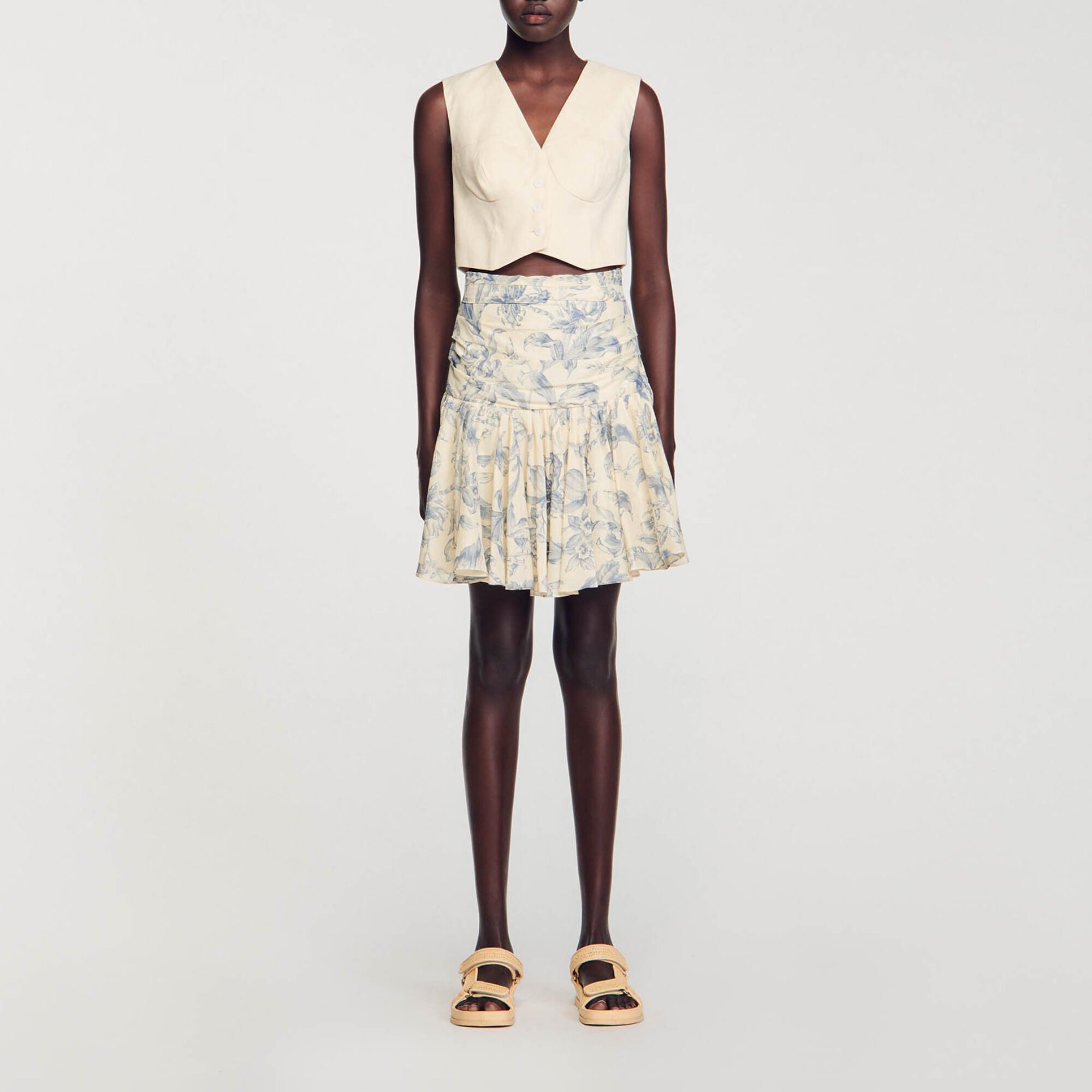 Floral ruffled skirt