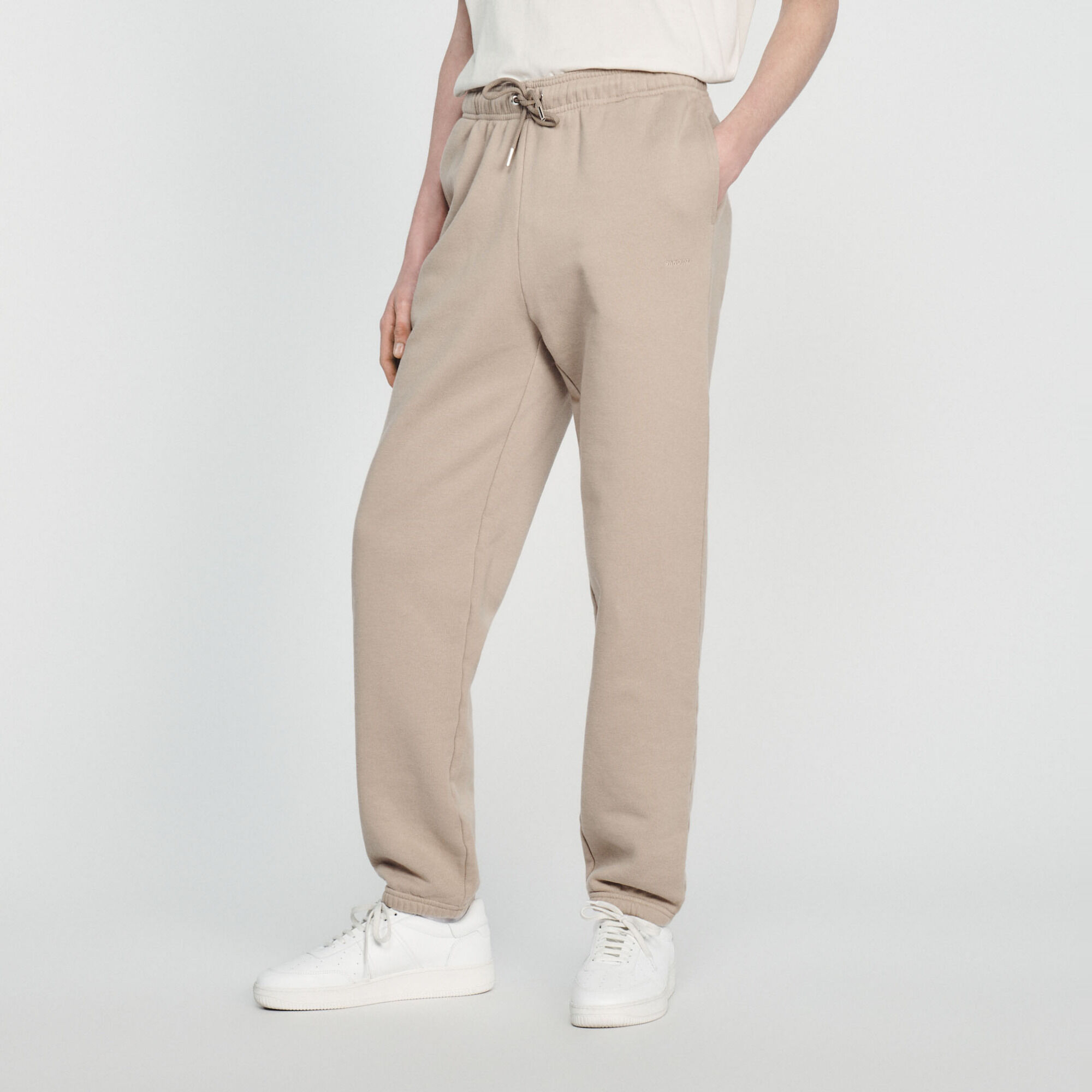 Embroidered fleece jogging bottoms