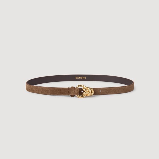 Suede leather belt
