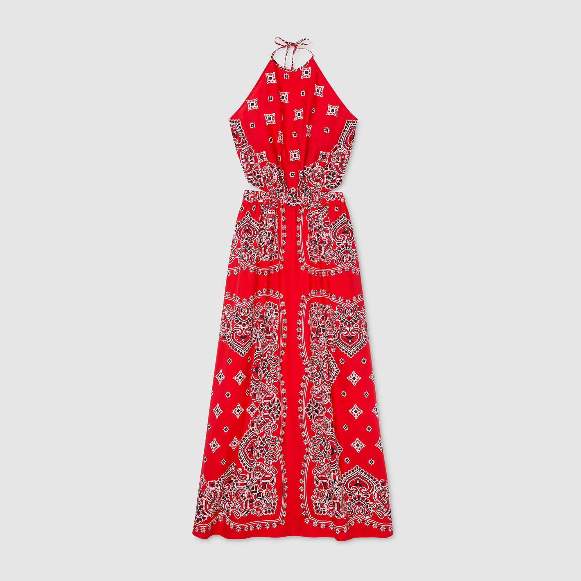 ワンピース BANDANA-PRINT MAXI DRESS Bandana-print maxi dress brown For Women | Sandro Paris