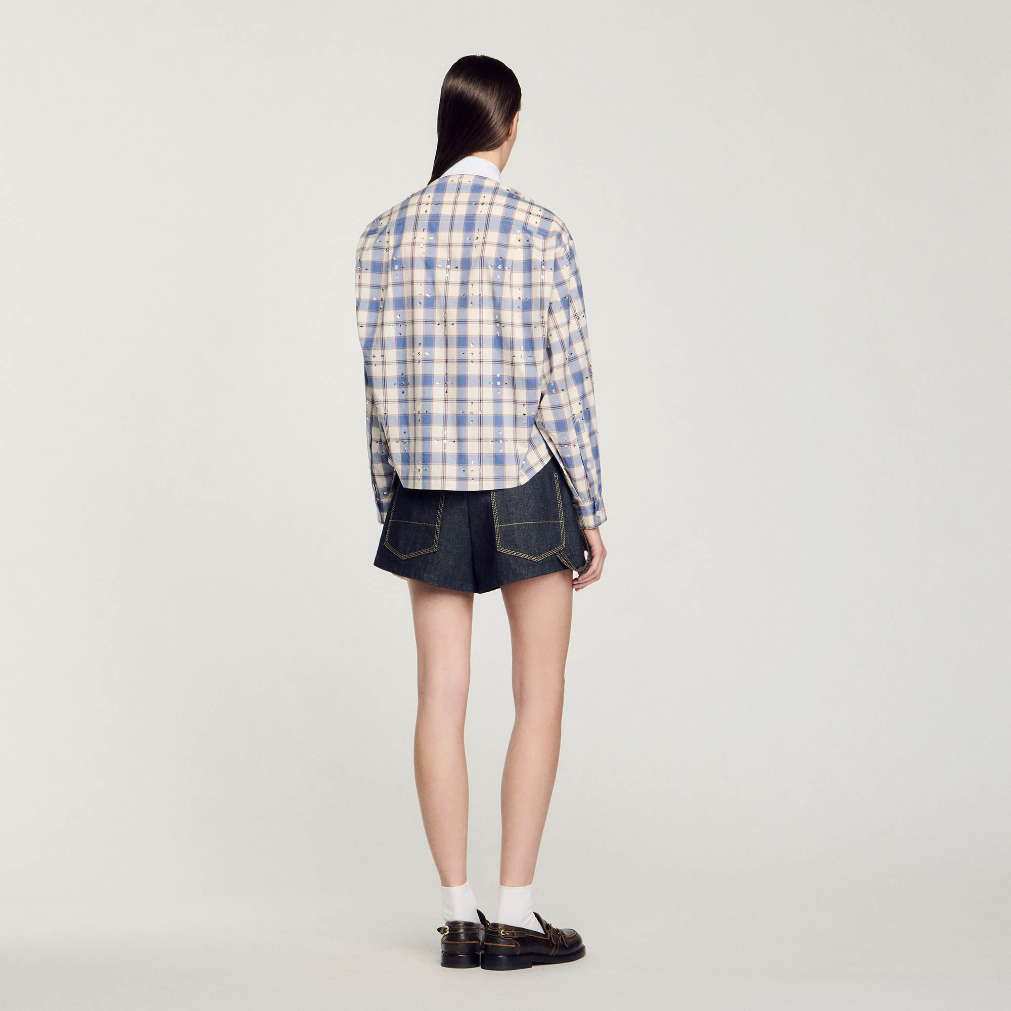 トップス credona ROME CHECK SHIRT JACKET ROME CHECK SHIRT JACKET(F BLUE): OuterCREDONA
