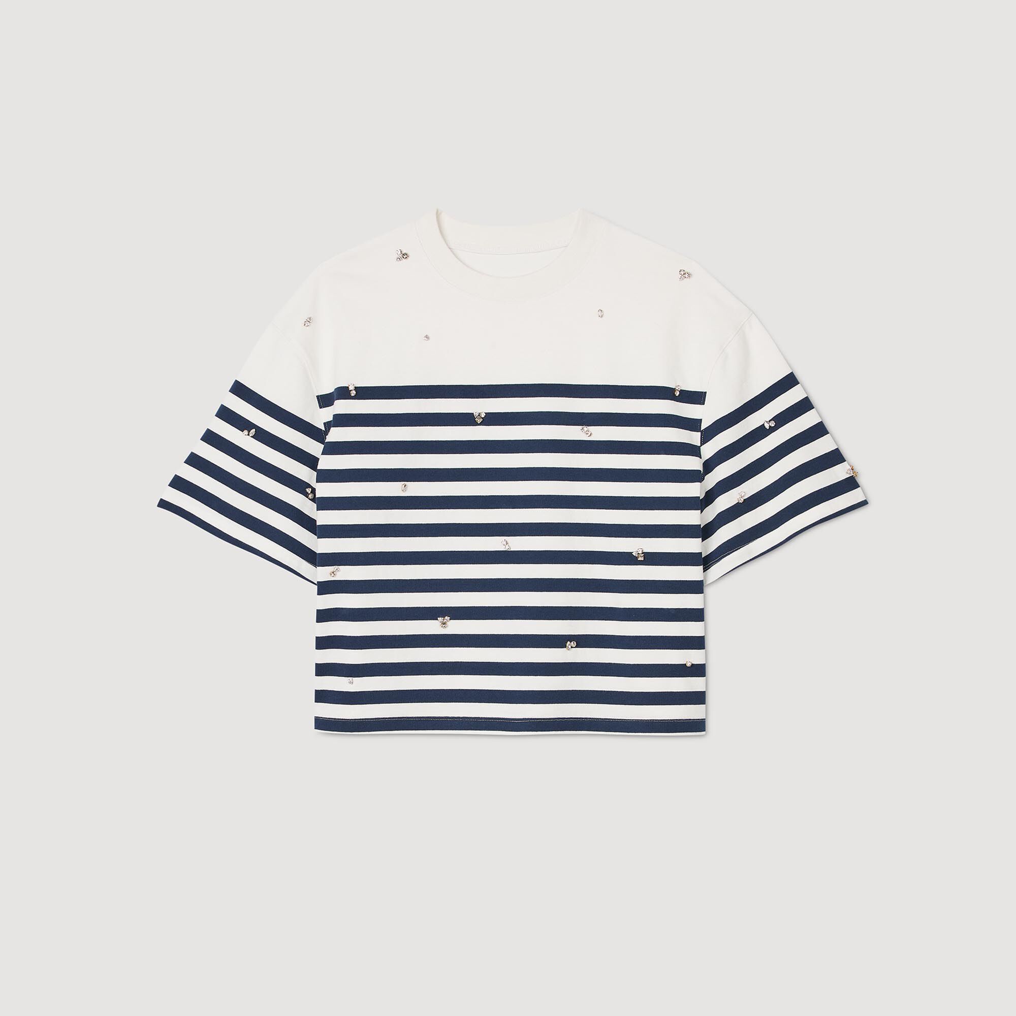 Rhinestone Breton T-shirt
