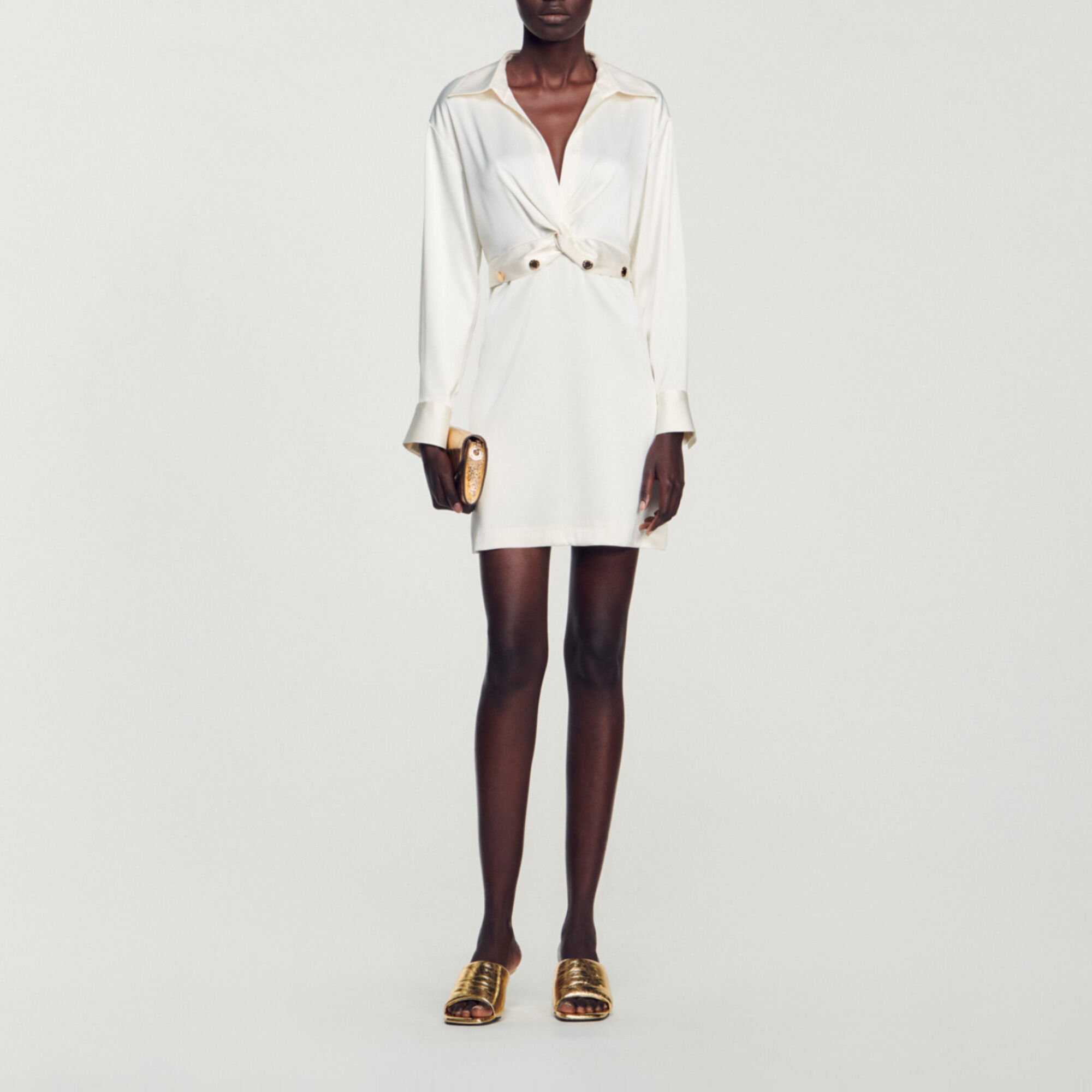 Short satin-effect dress