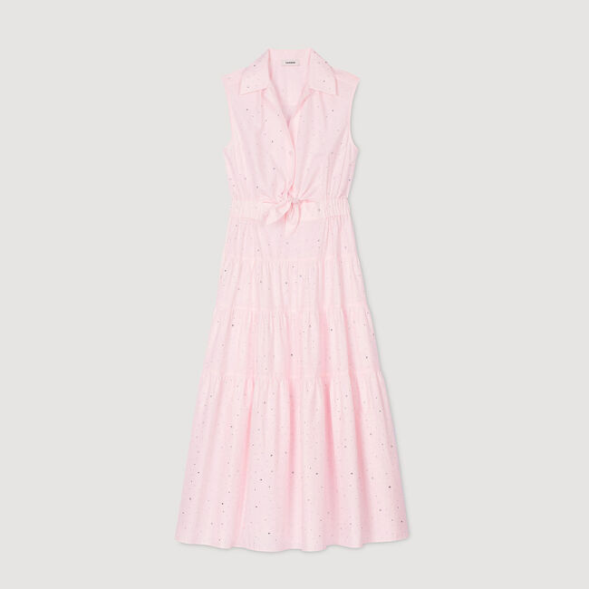 Rhinestone tie-front maxi dress