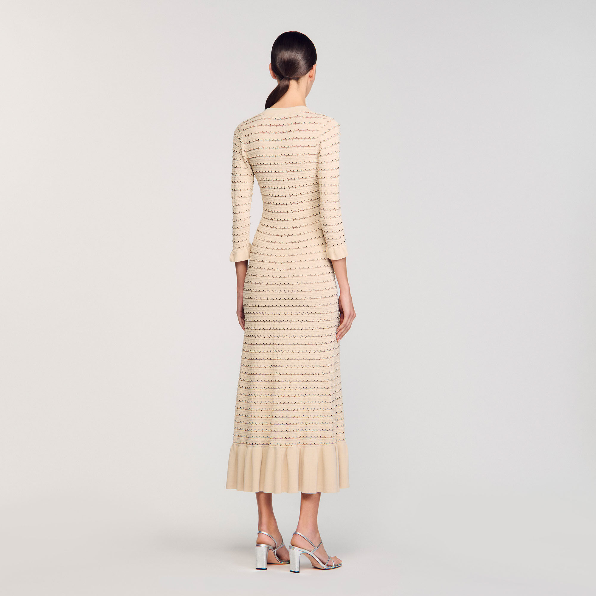 Rhinestone knit maxi dress