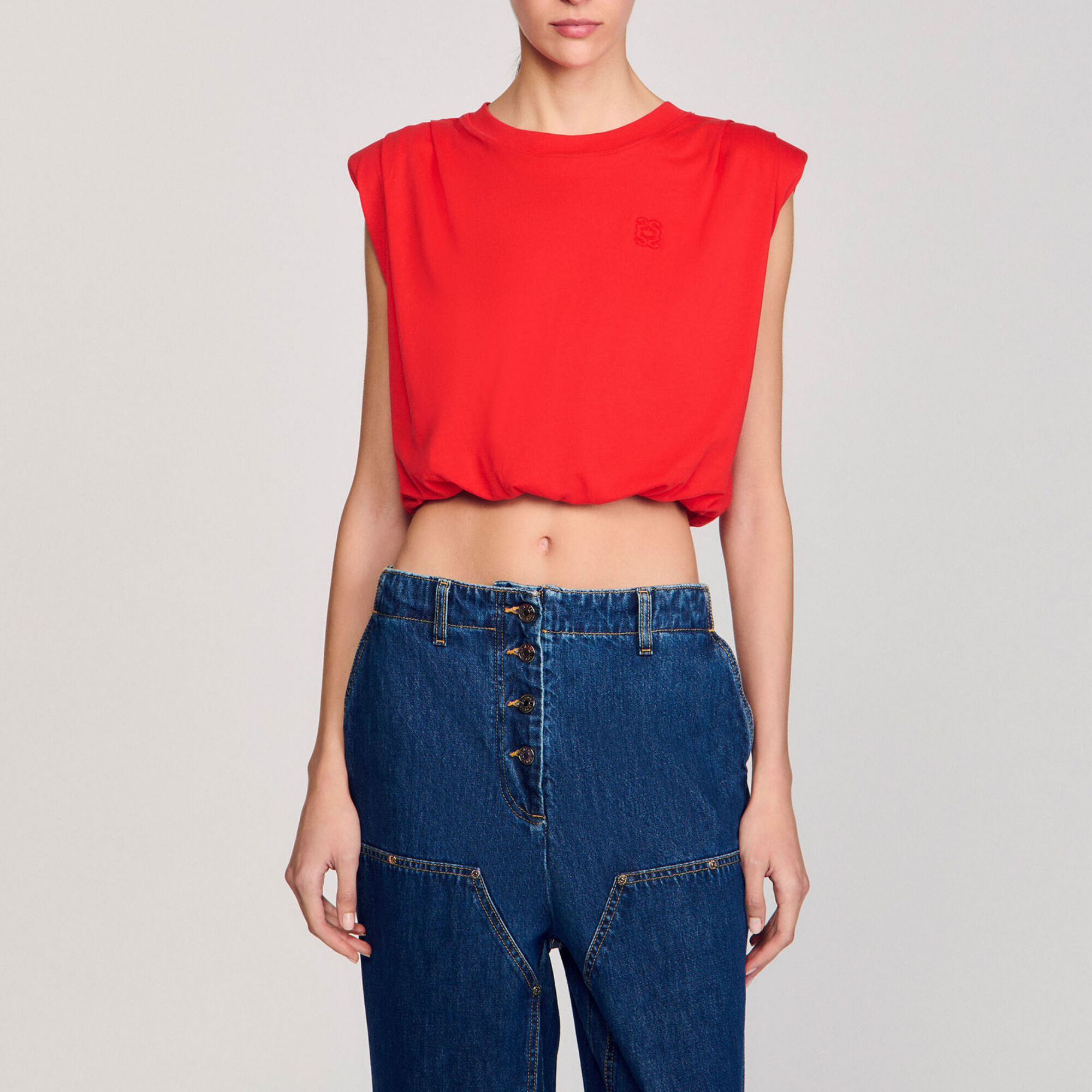 Short draped T-shirt