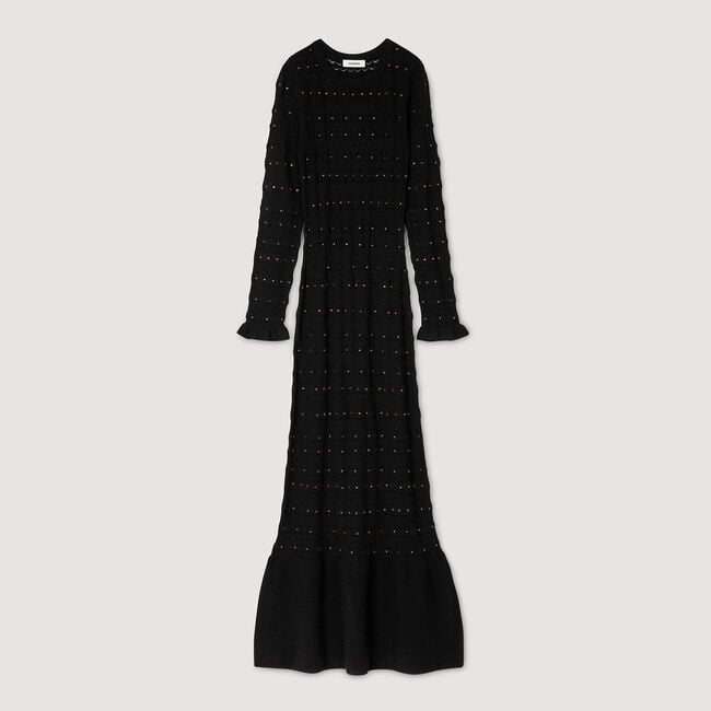 Rhinestone knit maxi dress
