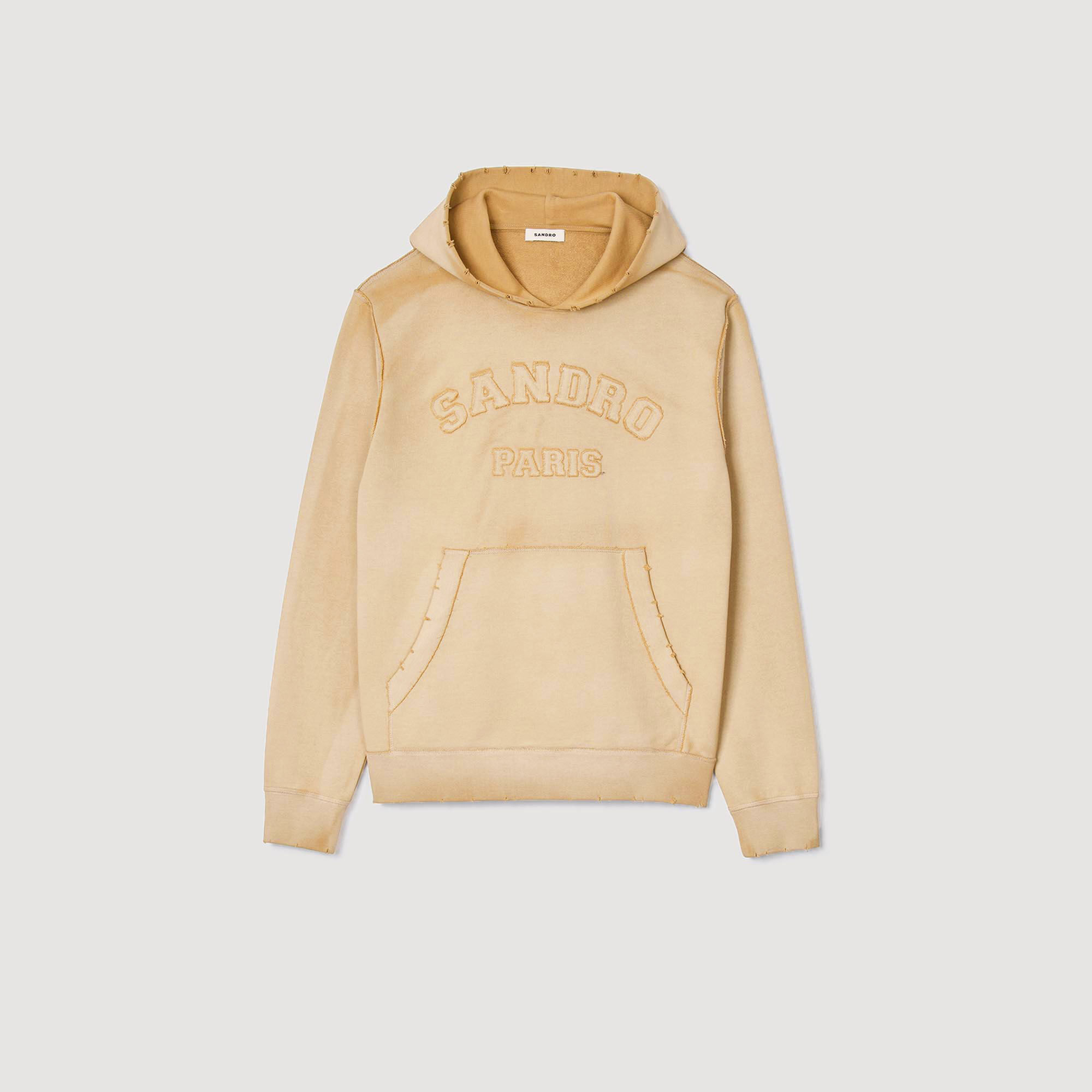 Patch Hoodie white / beige for Men | Sandro Paris