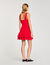 Short knit dress with ruffles