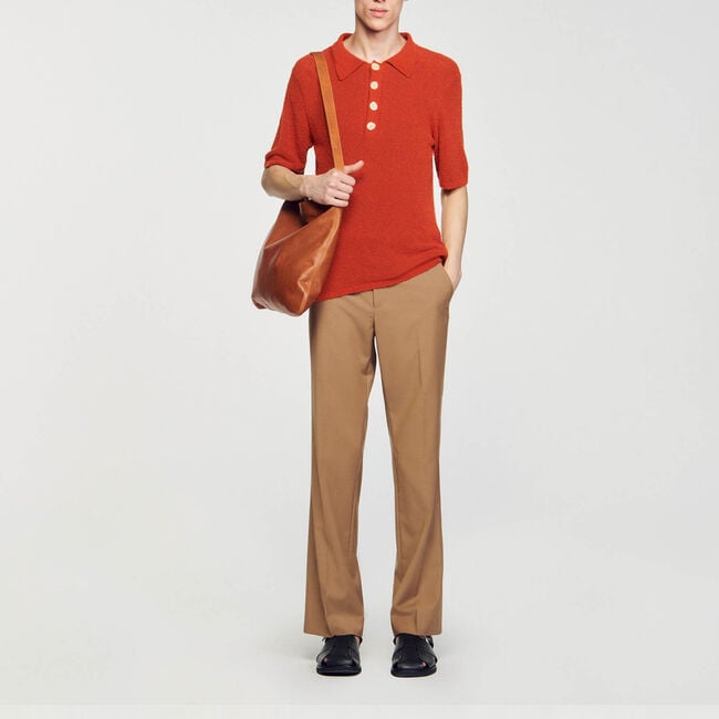 Terry knit polo shirt