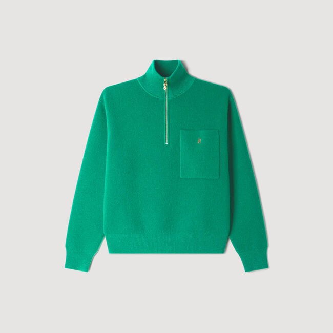 Wool and cashmere half-zip jumper - Women | Sandro