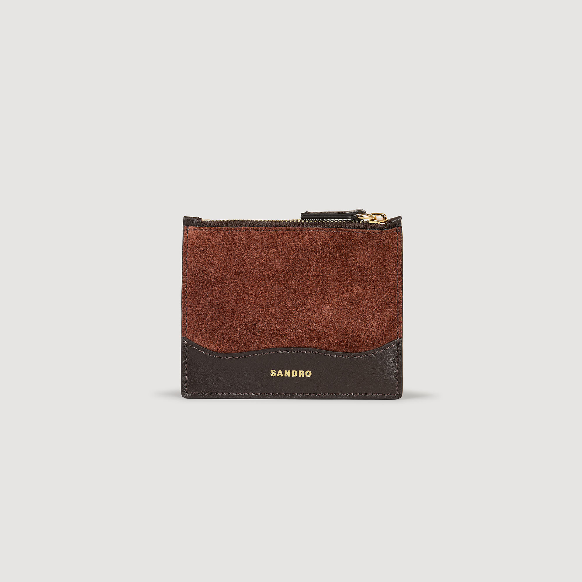 Leather and suede cardholder