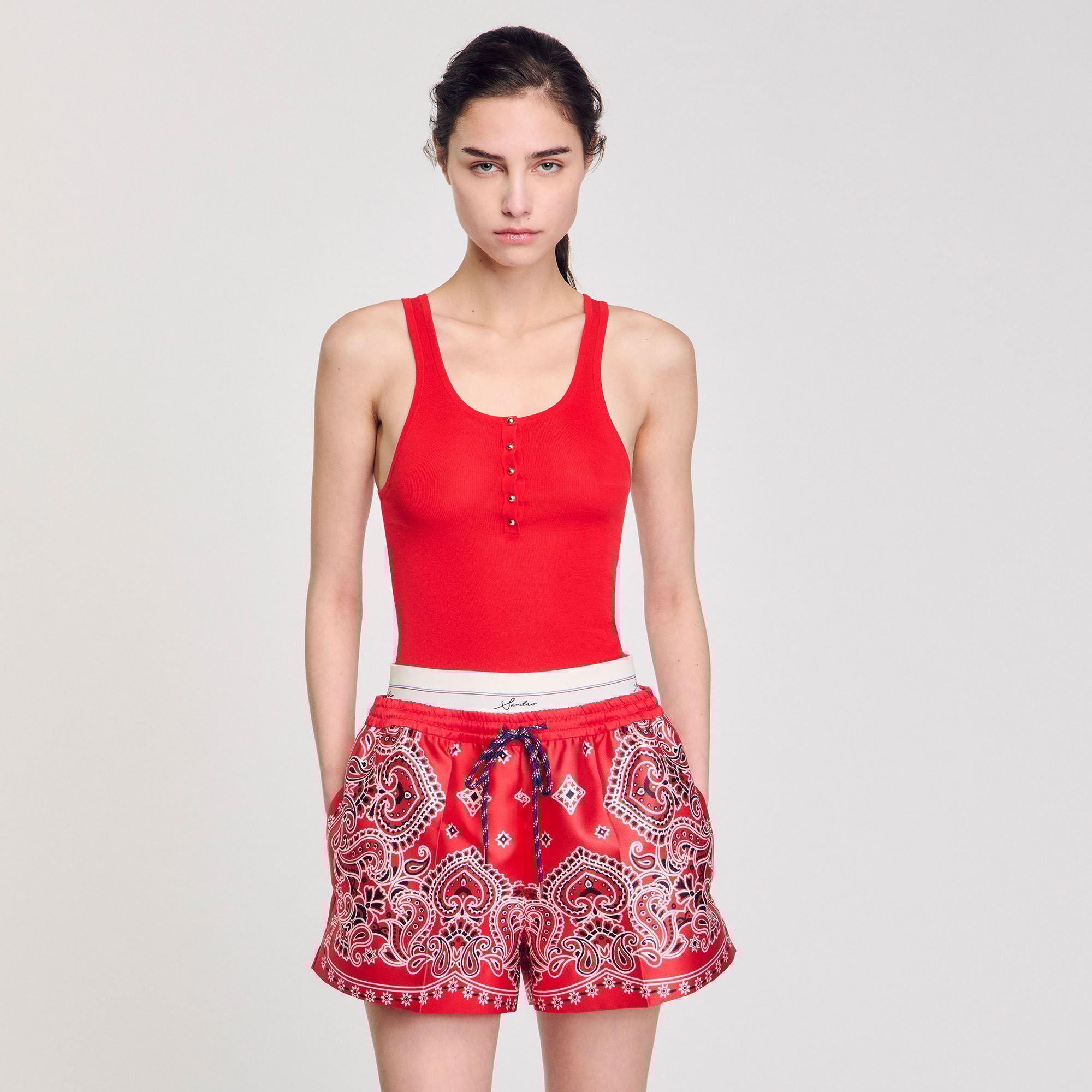 Rib knit vest top