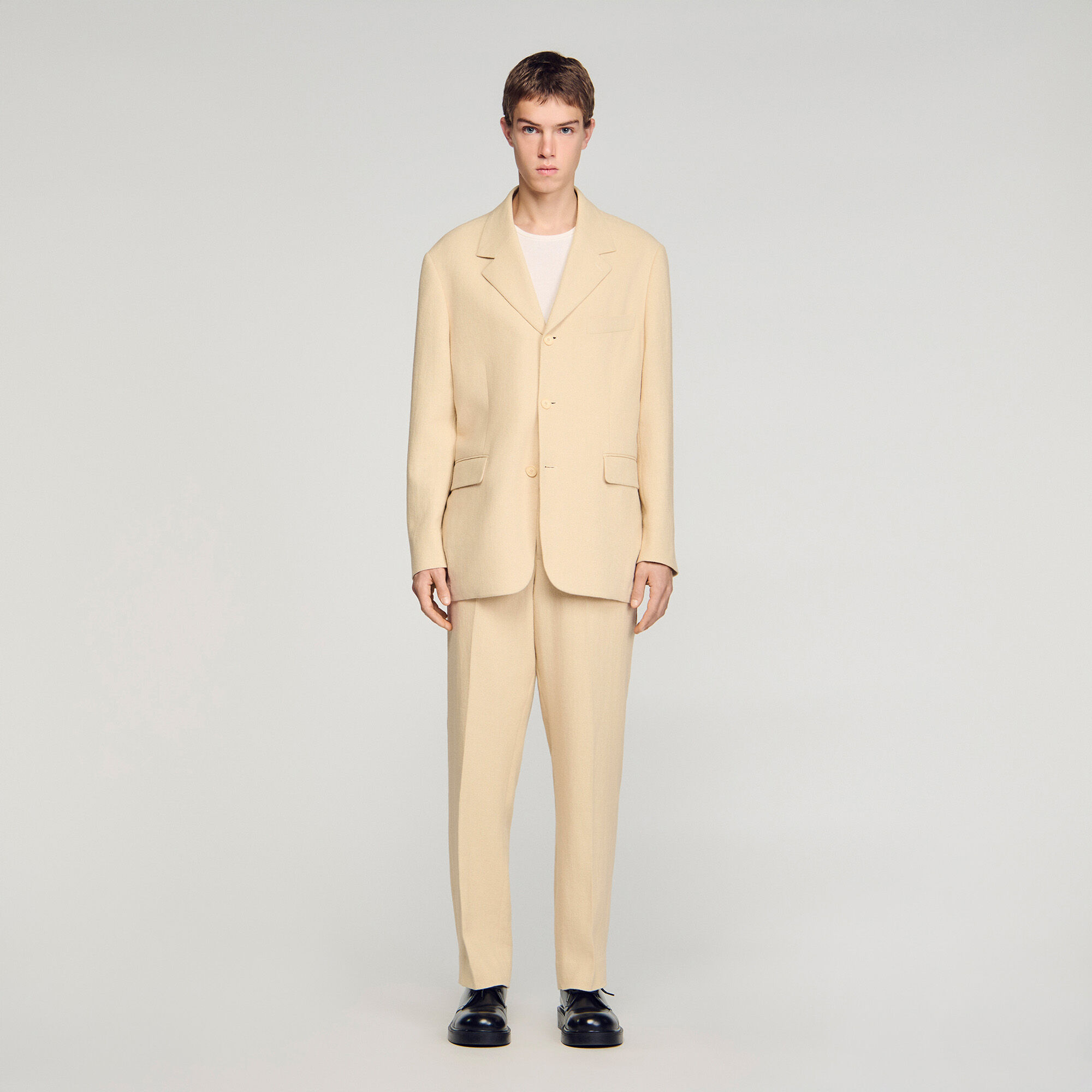 Oversized linen and cotton trousers