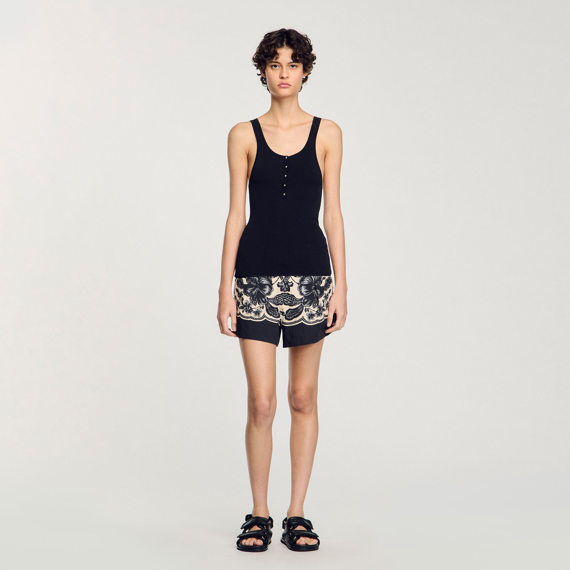 Rib knit vest top