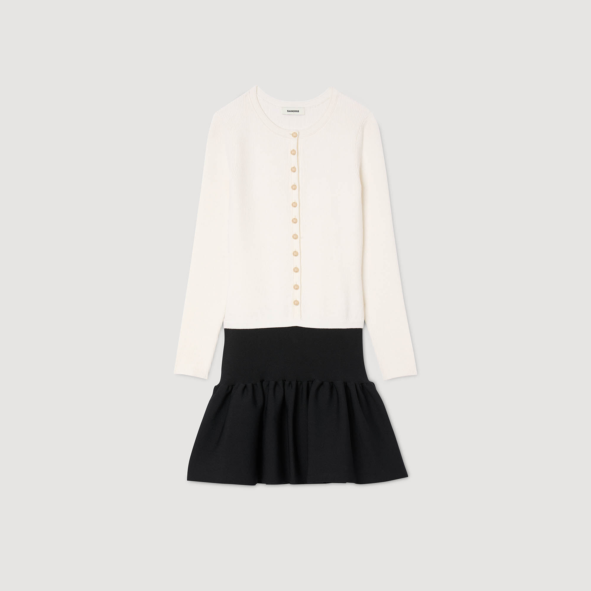 Cropped two-tone dress