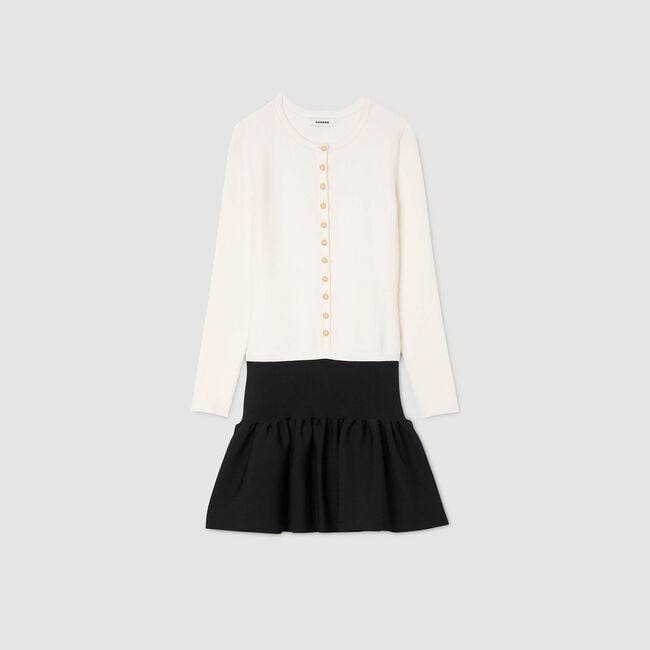 Cropped two-tone dress