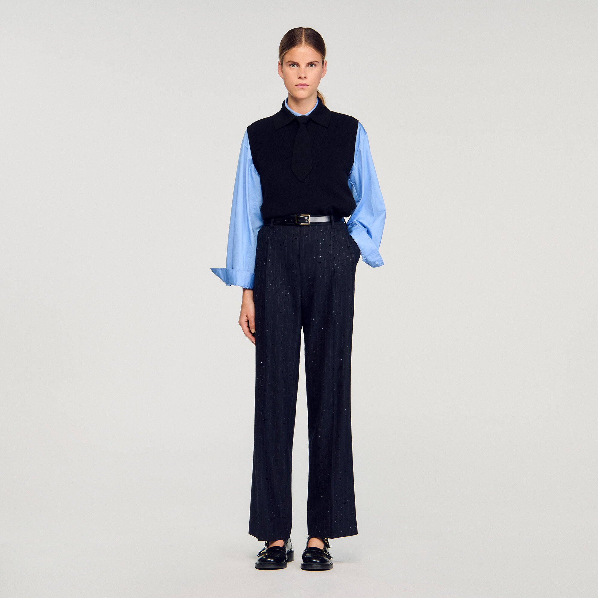 Tie-neck jumper