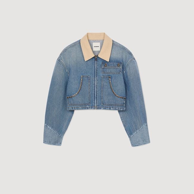 Denim jacket with studs