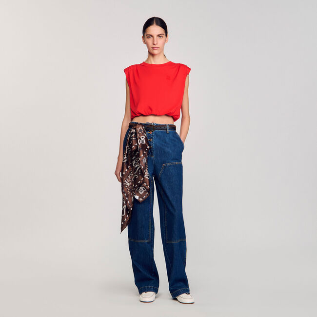 Short draped T-shirt